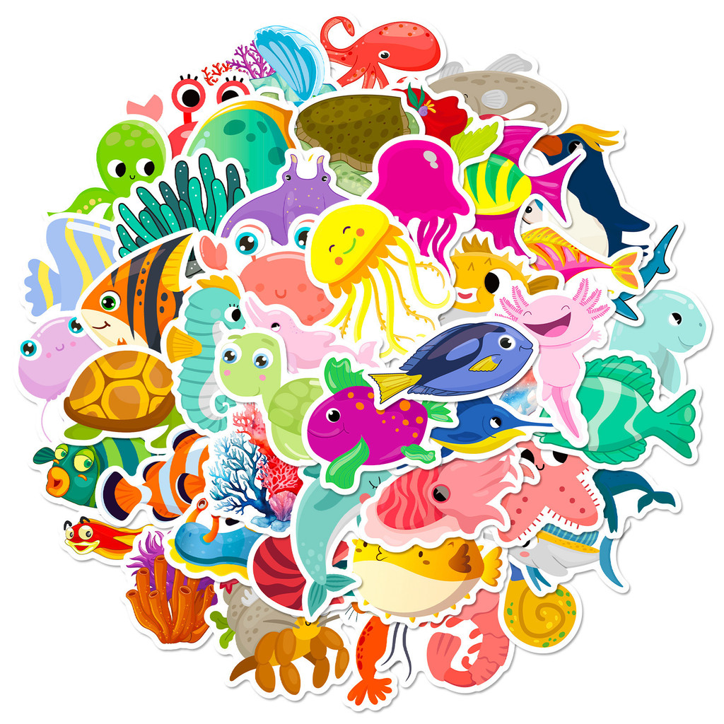 50Pcs Marine Life Stickers - C - đánh giá và giá Aquarium Innovative Marine