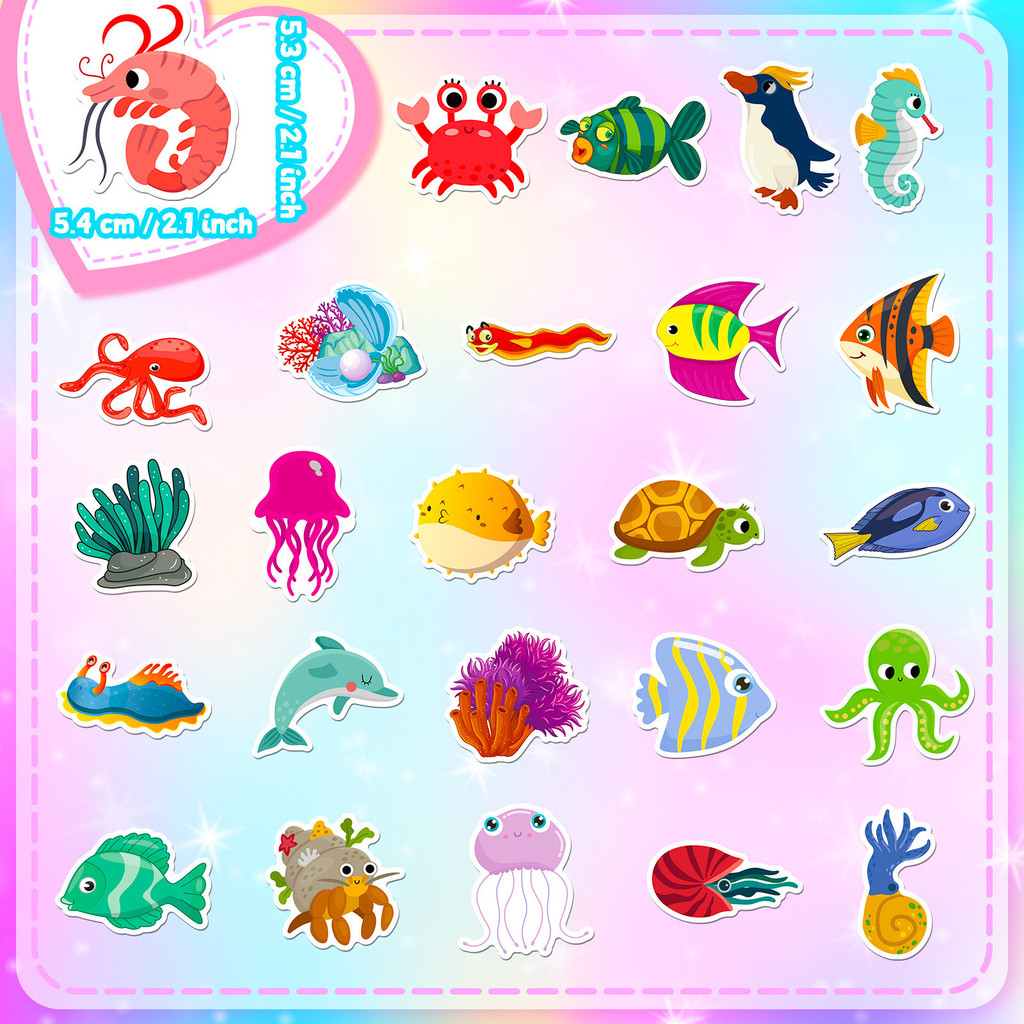 50Pcs Marine Life Stickers - C - đánh giá và giá Aquarium Innovative Marine